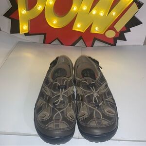 DOCKERS Men's Size 10M Fisherman Water Hiking Trail Brown Sandals Shoes- Used